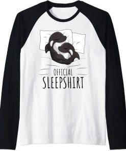 Orca Whale Official Sleepshirt Raglan Baseball Tee