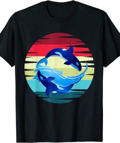 Retro Killer Whale Ocean Animal Aquarist Gift Diving Orca T-Shirt