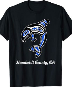 Blue Native American Humboldt County CA Orca Killer Whale T-Shirt