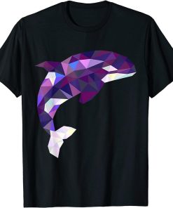 Color Fractal Polygon Orca Whale Ocean Mammal T-Shirt