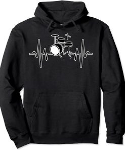 Drum Heartbeat Shirt Orca Music Graphic Tee Plus Size Pullover Hoodie